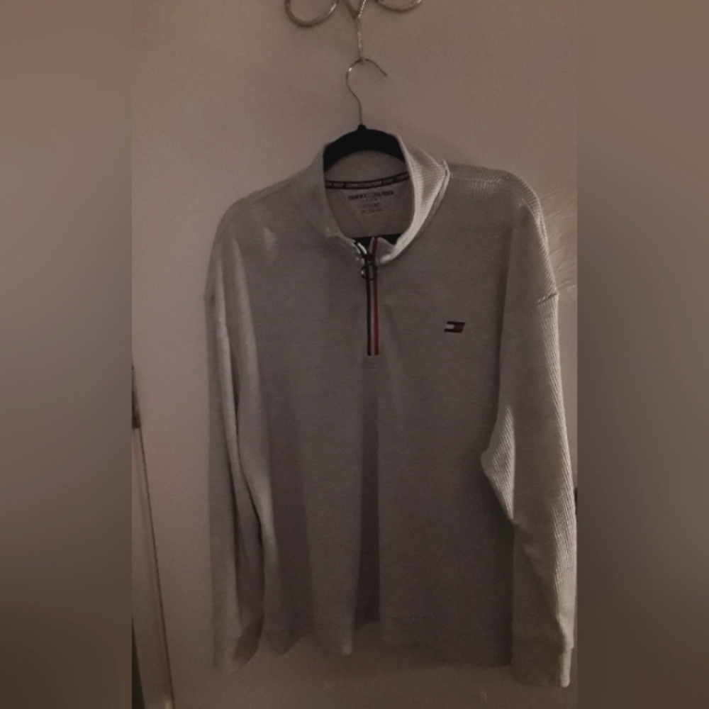 Tommy Hilfiger gray zip up  sweater